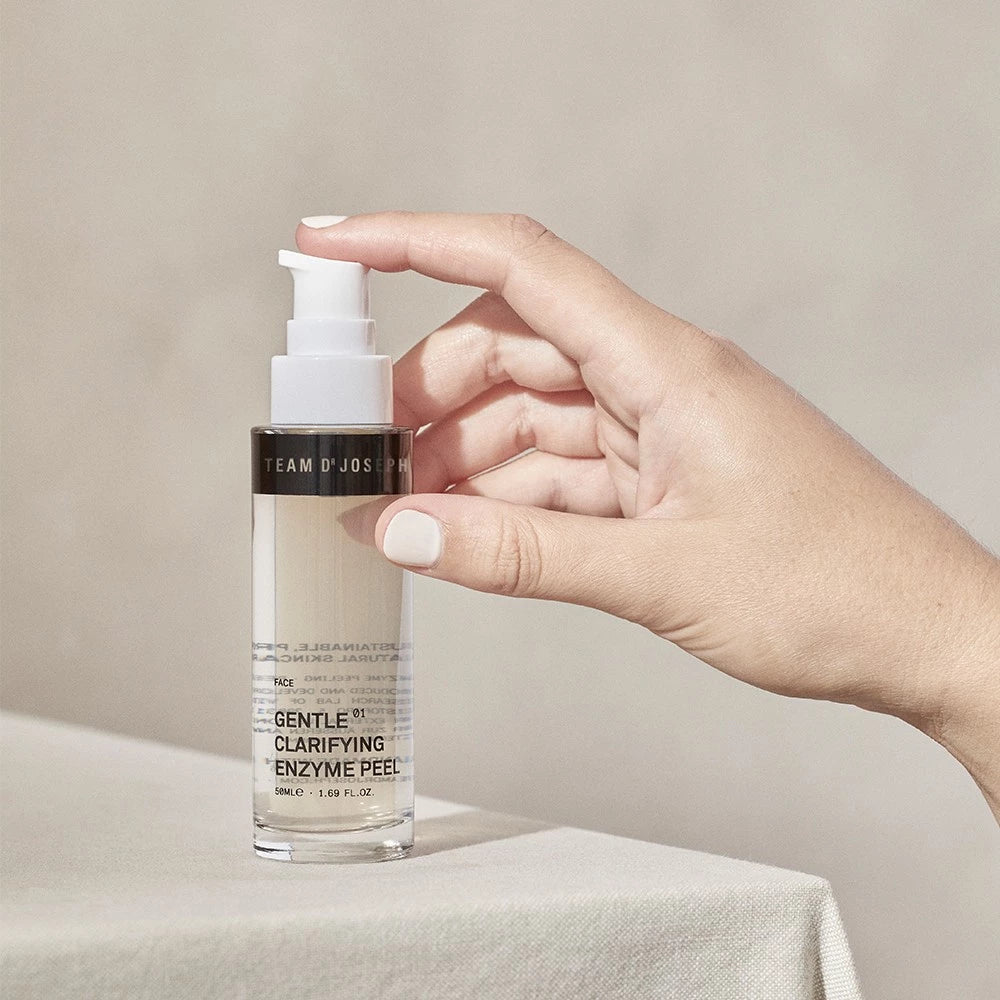 Gentle clarifying enzyme peel